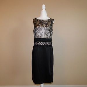 Jax Silk and Satin Black lace dress